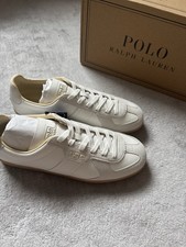 Image of Polo Ralph Lauren Field CT 100 Leather Trainers White UK 8
