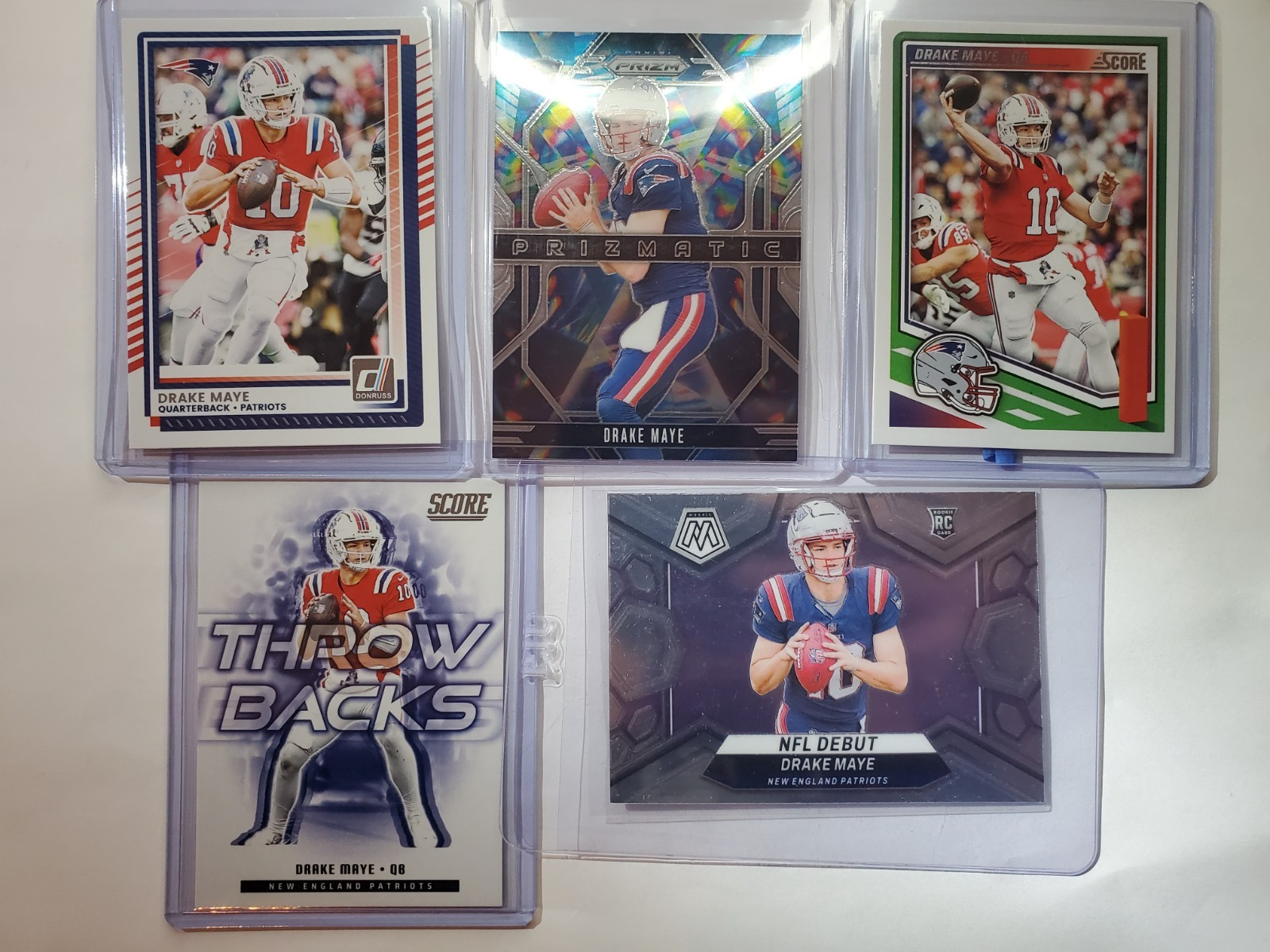 2024/25 Drake Maye Rookie/Throwback Lot: Silver Prismatic, NFL Debut, Throwbacks