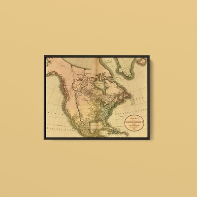 Vintage Maps - North America - Art Print on Paper or Canvas
