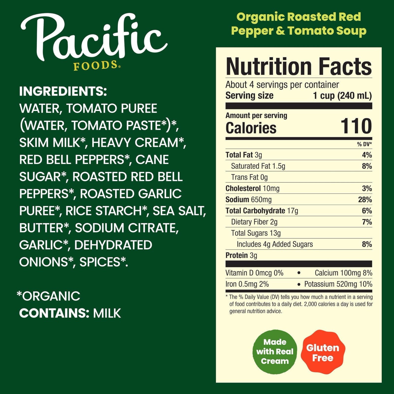 Pacific Foods Organic Roasted Red 🌶️ Pepper and Tomato 🍅 Soup, 32 oz (12 Ct)