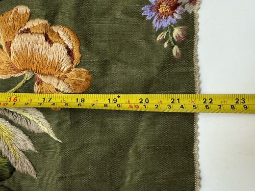 Vintage Floral Flower FABRIC PILLOW *EMBROIDERED Remnant Shabby STITCHED Antique - Picture 15 of 22