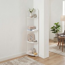 Modern 4 Tiers Bathroom Storage Organizer Corner Shelf White Storage Organizer