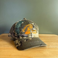 Vintage Pheasants For The Future North Dakota Brown Camouflage Strapback Hat