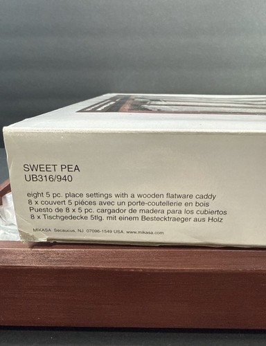 Mikasa Sweet Pea 40-Pc Stainless Flatware Set for 8 w/ Wood Caddy