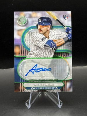 #ad #ad 2024 Topps Tribute Tribute Autographs Austin Wells #TA WEL Green 99 AU RC $25.00