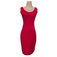 Amy Matto Red Stitch-Work Slim-Fit Evening Cocktail Dress