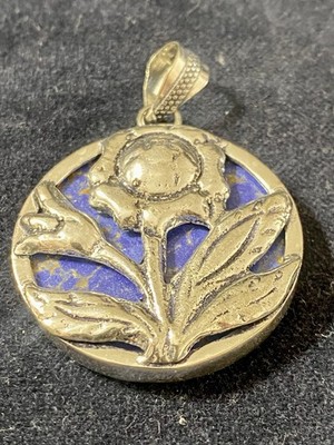 Copper Turquoise Gemstone Ethnic Handmade Flower Pendant 2.12'' Stunning Piece.
