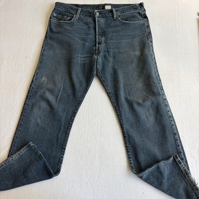 Levis 501 XX Mens 38x29 Button Fly Straight Blue Wash Distressed Denim Jeans