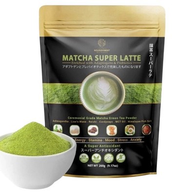 Organic SuperFood Matcha Super Latte Powder Ceremonial Grade 2 Packs