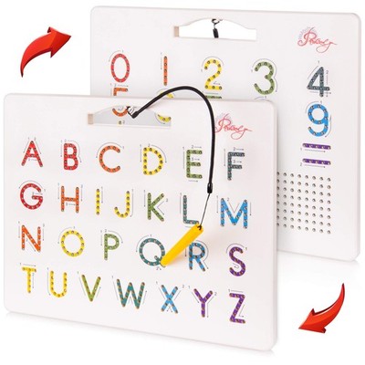 Magnetic Alphabet Tracing Board - double sided letters & numbers Magnetic