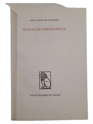 Euryalus und Lucretia Enea Silvio Piccolomini Eugen Diederichs Hardcover Deutsch