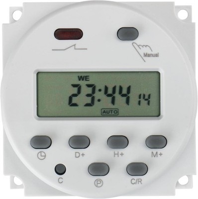 Programmierbares Timer-Relais, 12V DC/AC, 200-250V 16A, LCD, täglich/wöchentlich
