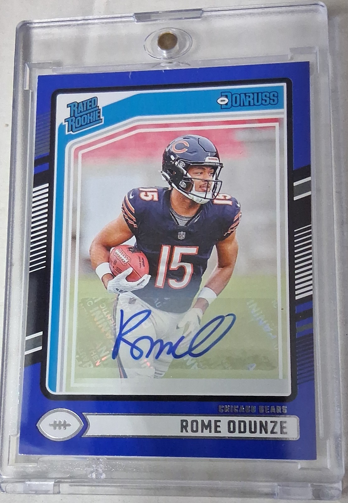 2024 Panini Donruss - Rated Rookie Rome Odunze #309 Blue Autographs (AU, RC)