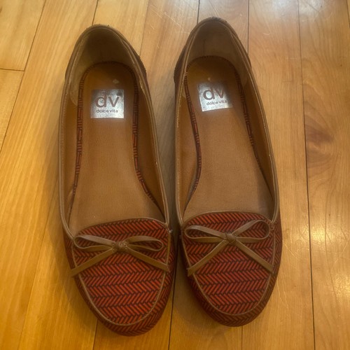 Dolce Vida Women's Red Navy Herringbone Dress Shoe