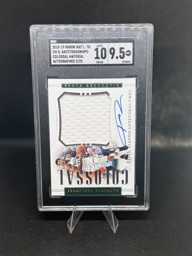 2018 National Treasures Giannis Colossal Auto /25 SGC 9.5/Auto 10 Bucks MEM