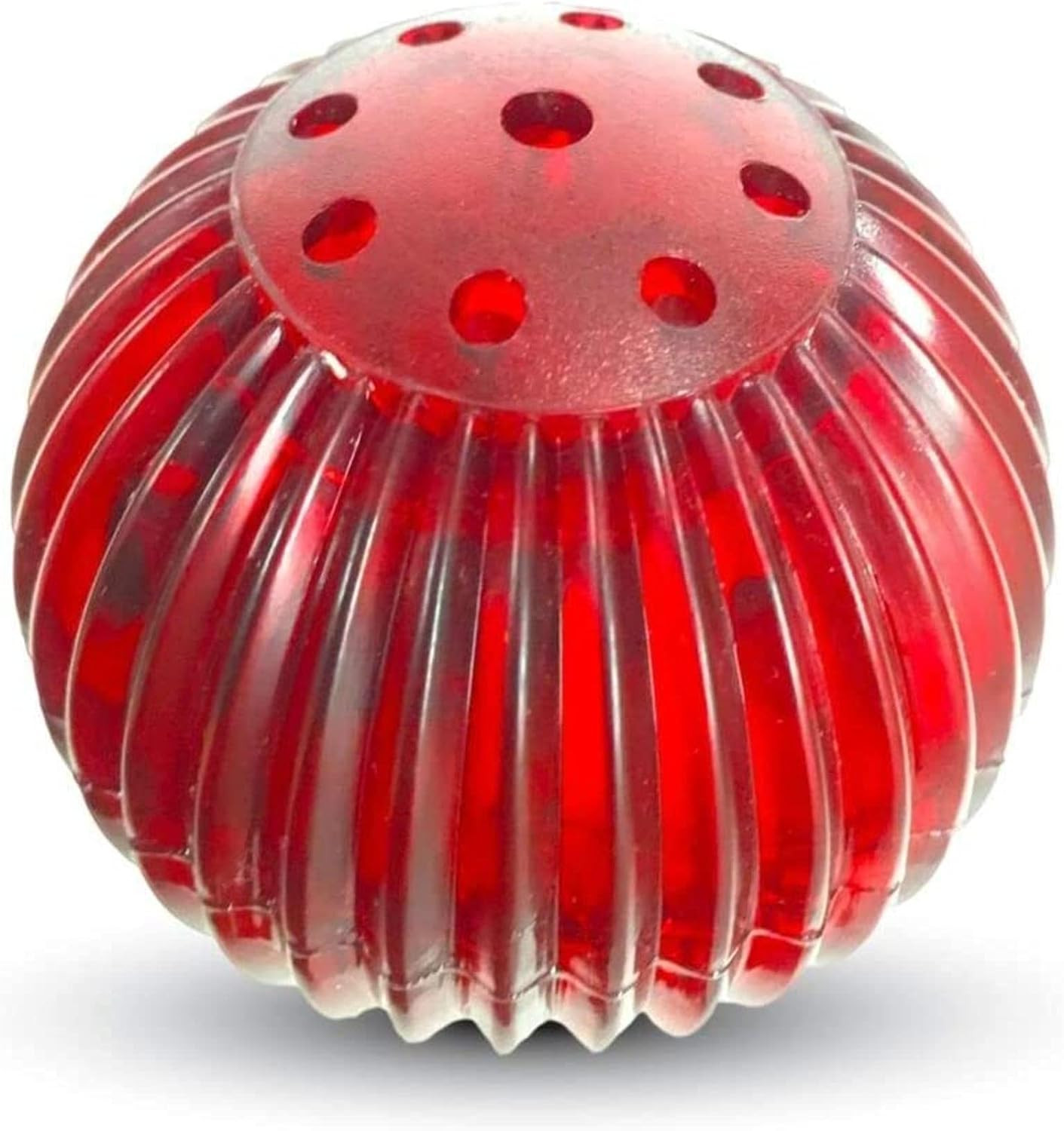 Pet Qwerks Blinky Babble Ball - Flashing Interactive Chew Dog Toy Small, Red