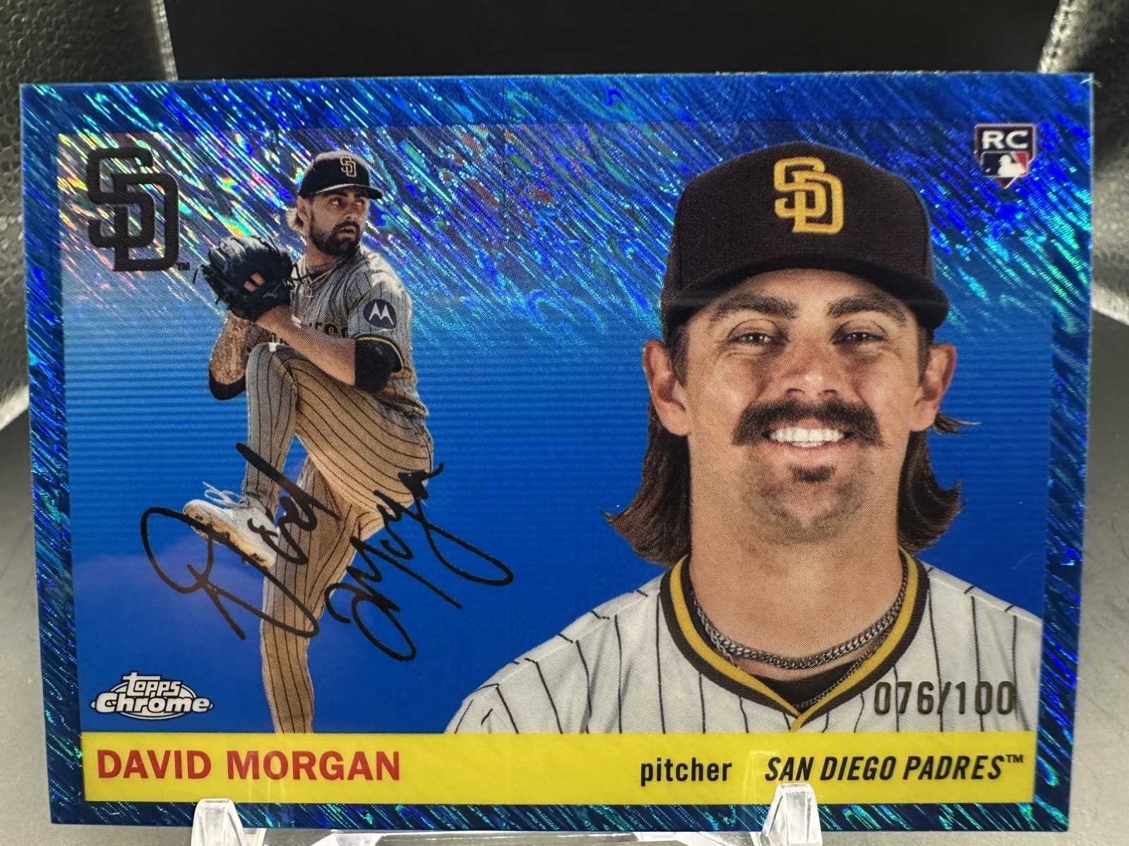 2025 Topps Chrome Platinum #261 David Morgan RC Blue Shimmer #ed 76/100 🔥⚾️🔥