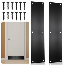 2 PCS Black 15x3.5 Door Kick Plate, Dog Scratch Protector, Stainless Steel