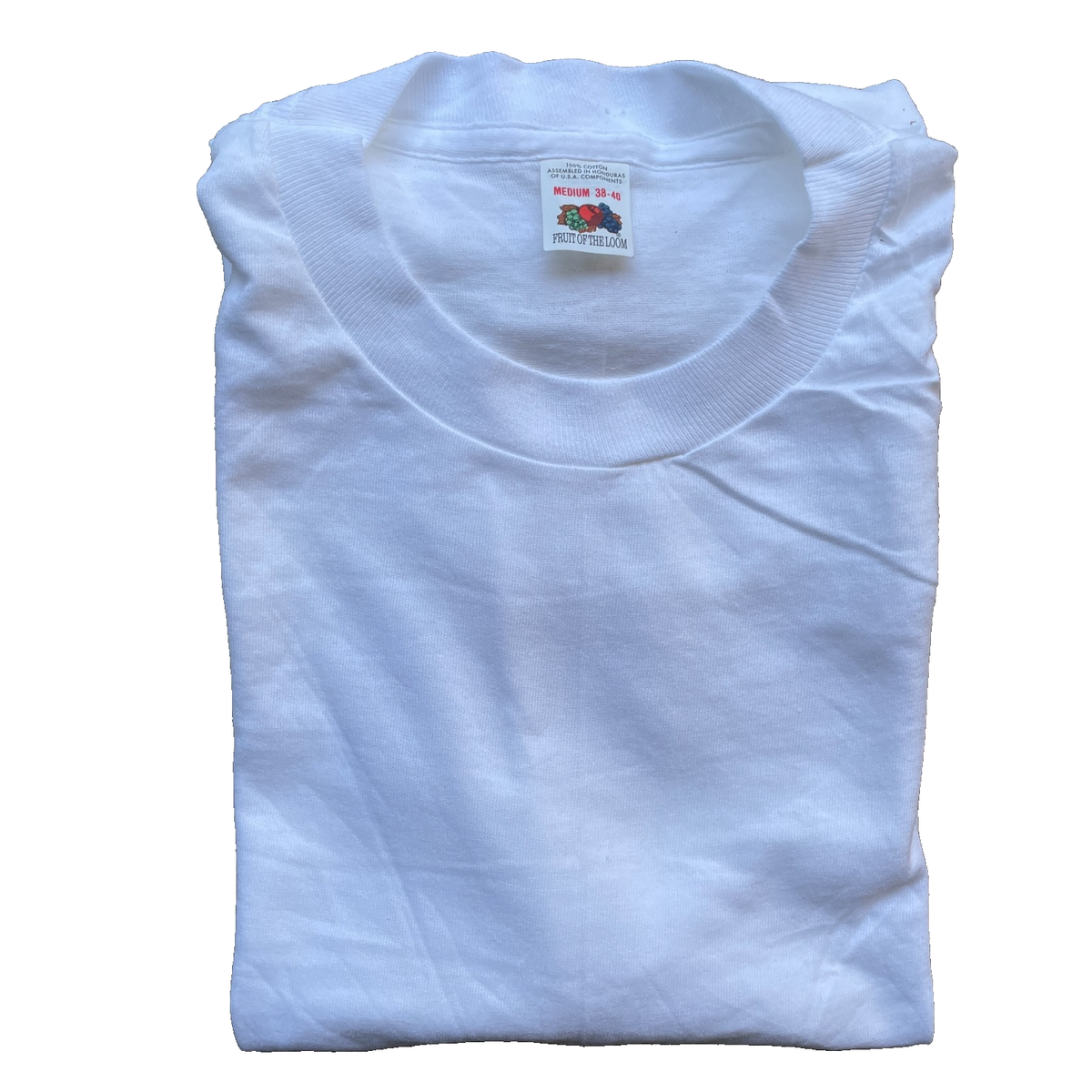 Vintage 80's Fruit Of The Loom Blank T-Shirt White Undershirt Size