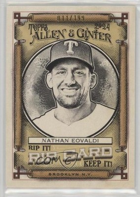 2024 Topps Allen & Ginter Rip Cards Ripped 11/199 Nathan Eovaldi #RIP-NE 00gy