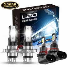 For Honda Civic 1992-2003 Combo Led Headlight H49145 Fog Lights White Kit 4x