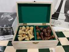 WOOD BOX FOR CHESSMAN 3.75 KING NATURAL FINIS...