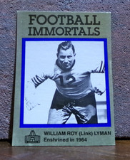 CLASSIC FOOTBALL IMMORTALS CARD HOF 1964 WILLIAM ROY (LINK) LYMAN BULLDOGS BEARS