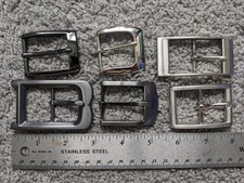 LOT 6x MODERN MENs REPLACEMENT BELT BUCKLE METAL SOLID GRAY GUNMETAL