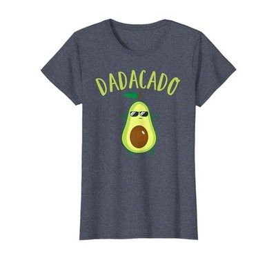 Dadacado Cute Daddy Avocado Pregnant Dad T-Shirt, Women, Heather Blue, X-Small