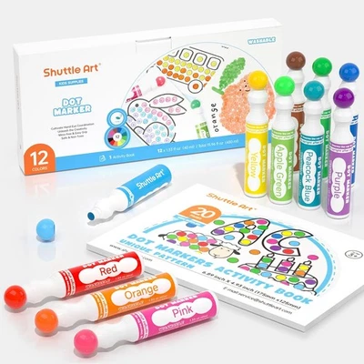 Shuttle Art 12 Dot Marker Bunt Waschbar Punktmarker Dotbook Kinder Kunst