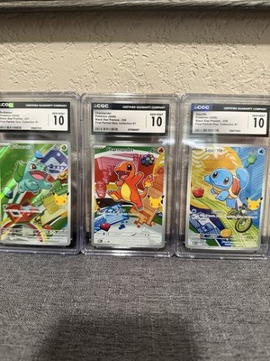 Pokemon First Partner 1 Kanto Set Squirtle Bulbasaur Charmander GEM MINT 10