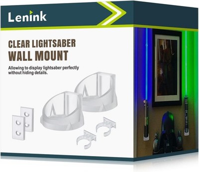 Lenink 2 Pack Clear Lightsaber Wall Mount, Holder Small, 