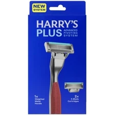 Harry's Plus Men's Razor Handle with 2 Razor Blade Cartridges - Clay
