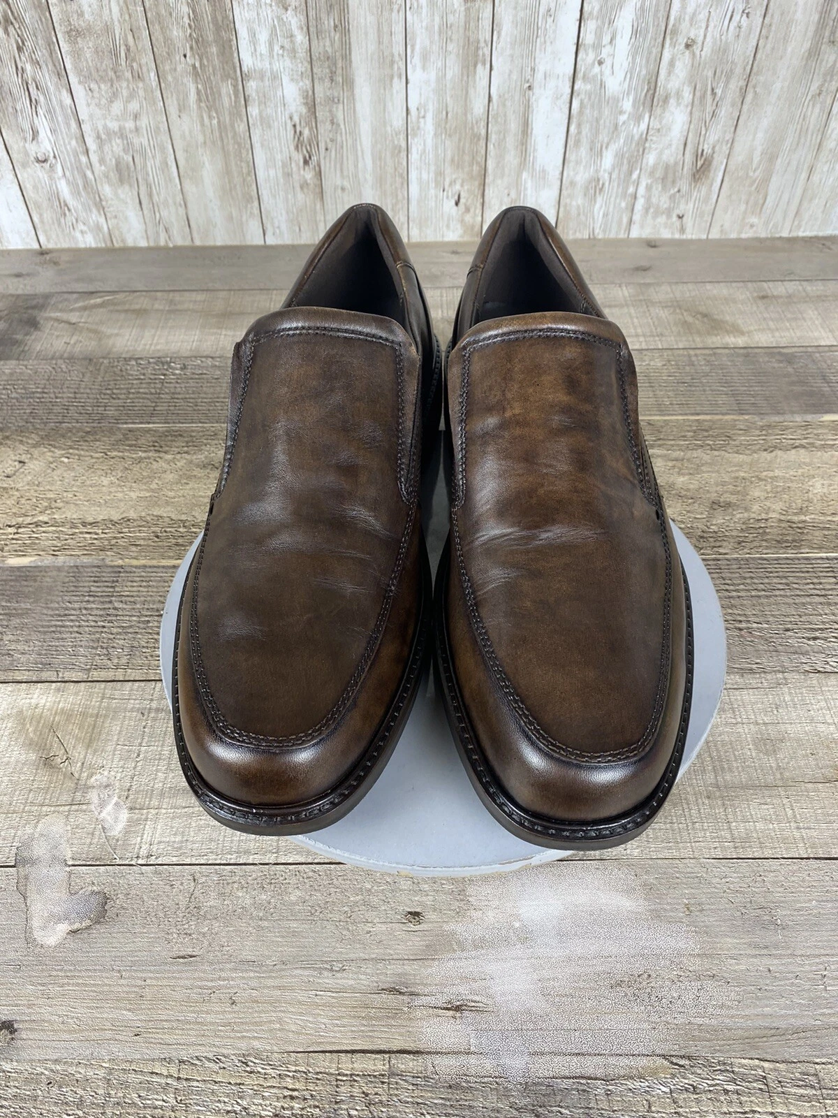 Mocassini casual da uomo Ecco marroni in pelle marmorizzata taglia 12