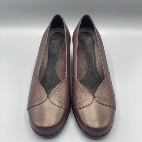Dansko Shoes Womens Reese Classic Pump Heel Red Brown Leather Eur 38 7.5 8 - 第 1/10 張圖片