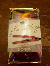 NIB CONAIR GLAM IT UP CERAMIC 1/2 INCH TRAVEL SIZE FLAT IRON WITH CARRY CASE