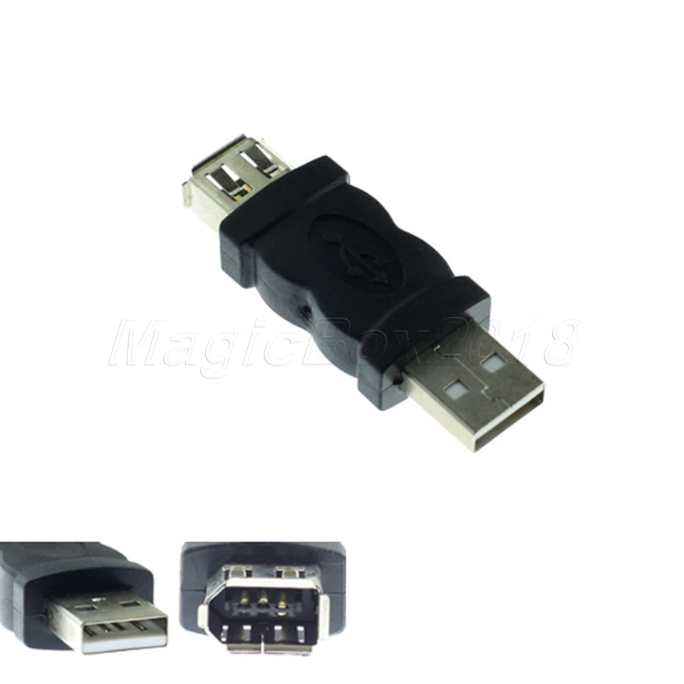 Firewire IEEE 1394 6 Pin F zu USB M Adapter Konverter 52x18x9mm für USB 1.1/2.0 - Bild 2 von 4