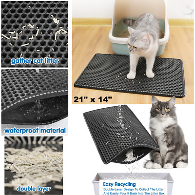 21'' Easy Clean Kitty Cat Litter Mat Trapping Honeycomb Double Layer Waterproof