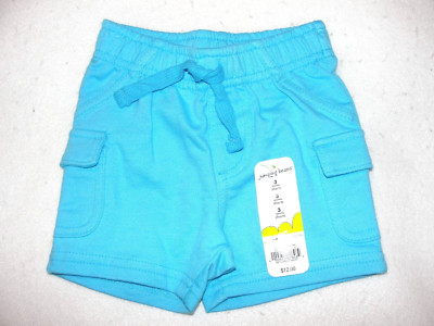 Infant Boys Jumping Beans Powder Blue Knit Cargo Shorts - Size 3 mos. - New