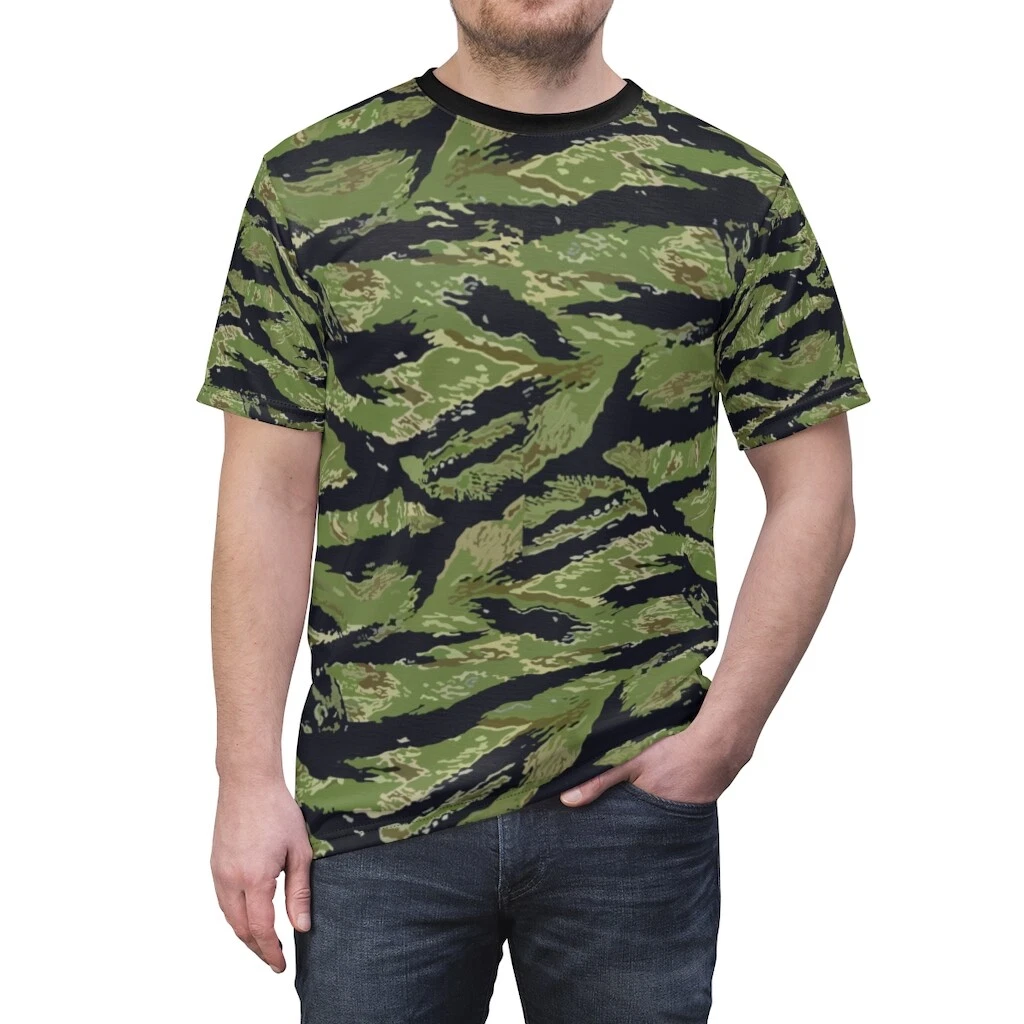 3D AOP Military Tiger Stripe Jungle Camouflage Shirt
