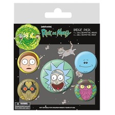 5 Piece Button Badge Pack - Genuine Branded TV Series Film Or Animation Badges