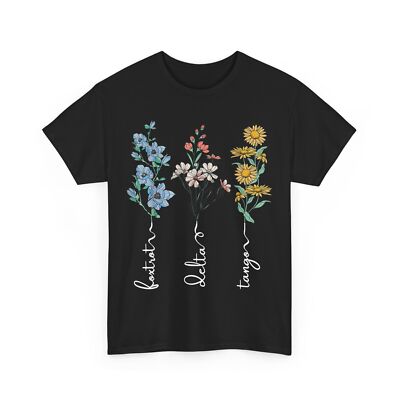Retro Foxtrots Deltas Tangos Flower T-Shirt