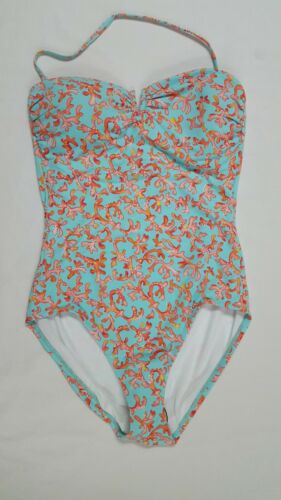 Tommy Bahama Pearl V-Front Bandeau One-Piece, Blue Coral Cabana, Chest 14 inch - Picture 1 of 2