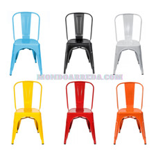 SET 4 CHAISES MÉTAL STYLE