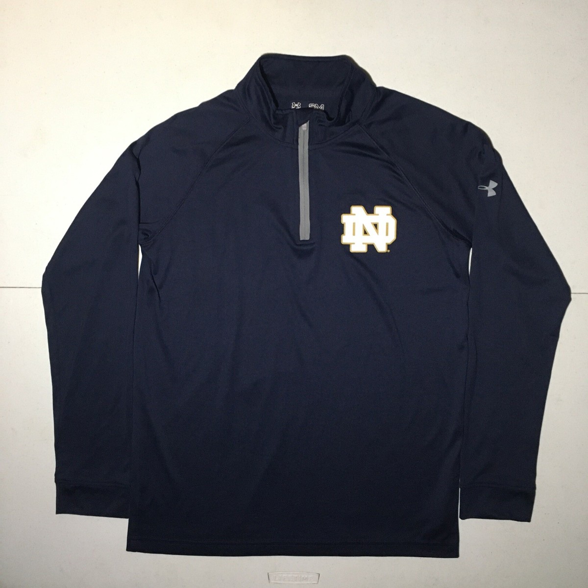 Notre Dame Under Armour 1/4 Zip Jacket Pullover Size Small Blue