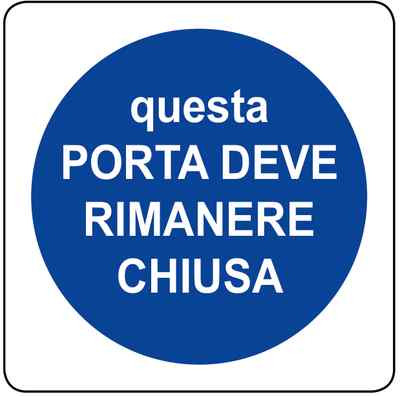 Cartello Obbligo Porta Antincendio – Vsafety 18046 AN-R, 150x200 Mm, Plastica Rigida Blu Con Adesivi - 4