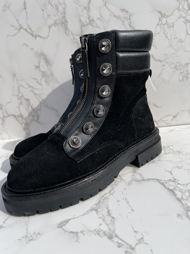Kurt geiger black bobby suede biker 