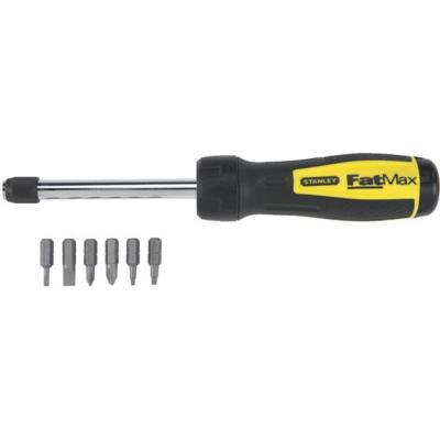 (1)-Stanley 8'' Long FatMax 6 Piece Magnetic Ratcheting Screwdriver 69-189