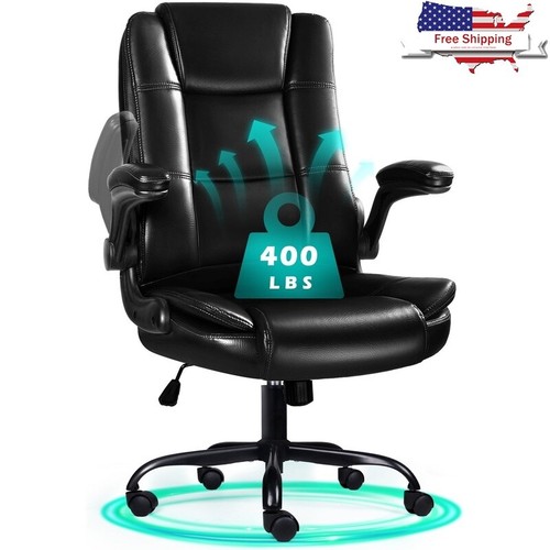 Big Tall Executive Office Chair Ergonomic High Back Adjustable Lumbar Support US