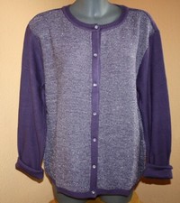 CARDIGAN ~ STRICKJACKE lila-silber STRASS-KNÖPFE GR.44/46 oder 48/50 NEU